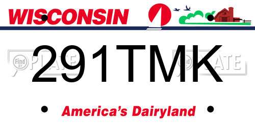 291TMK Wisconsin License Plate