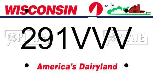 291VVV Wisconsin License Plate