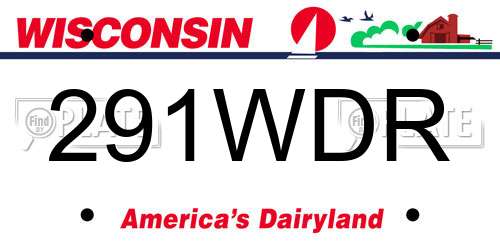 291WDR Wisconsin License Plate