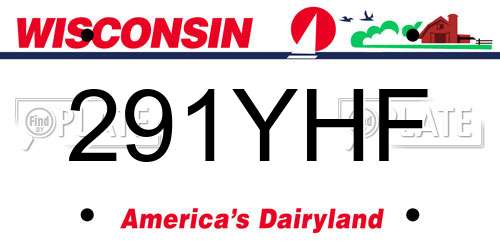 291YHF Wisconsin License Plate