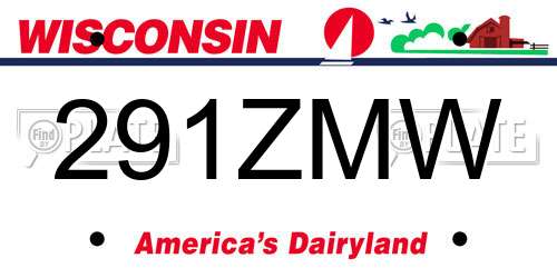 291ZMW Wisconsin License Plate