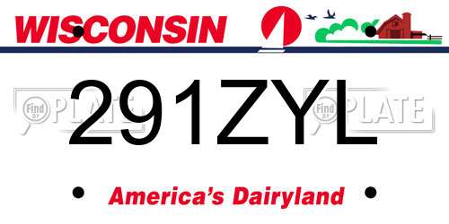 291ZYL Wisconsin License Plate