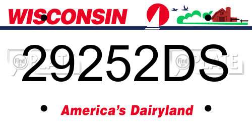 29252DS Wisconsin License Plate