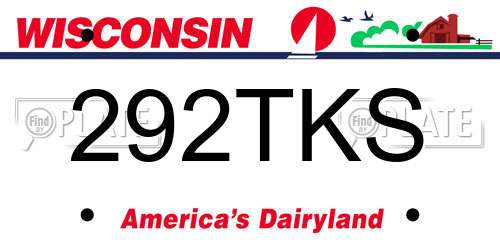 292TKS Wisconsin License Plate