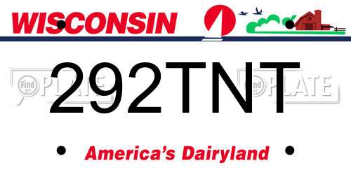 292TNT Wisconsin License Plate
