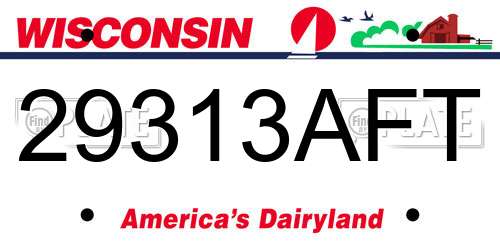 29313AFT Wisconsin License Plate