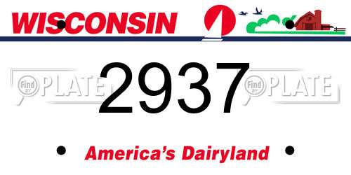 2937 Wisconsin License Plate