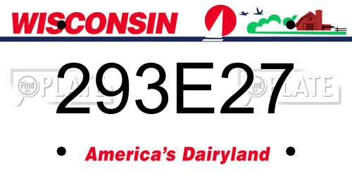 293E27 Wisconsin License Plate