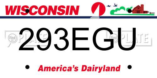 293EGU Wisconsin License Plate