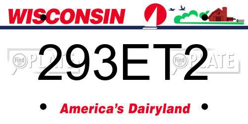 293ET2 Wisconsin License Plate