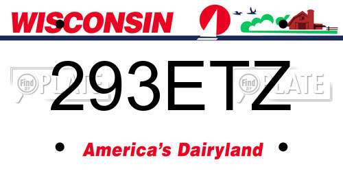 293ETZ Wisconsin License Plate