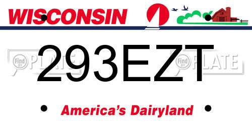293EZT Wisconsin License Plate