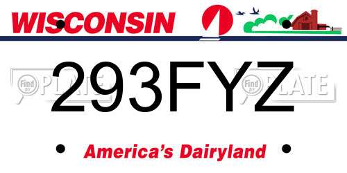 293FYZ Wisconsin License Plate