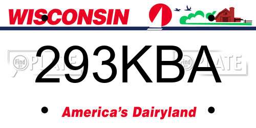 293KBA Wisconsin License Plate