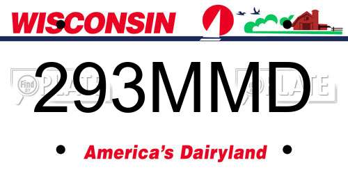 293MMD Wisconsin License Plate
