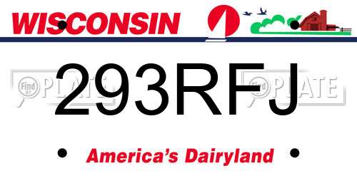 293RFJ Wisconsin License Plate