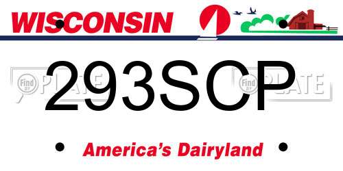293SCP Wisconsin License Plate