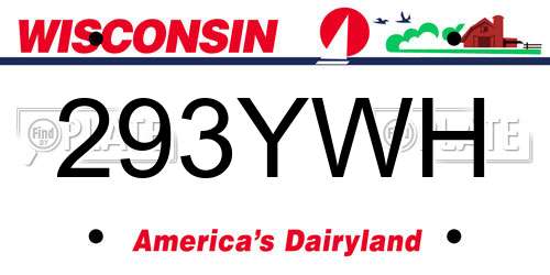 293YWH Wisconsin License Plate