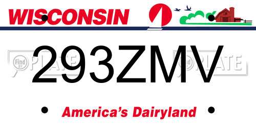 293ZMV Wisconsin License Plate