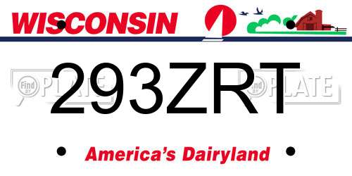 293ZRT Wisconsin License Plate