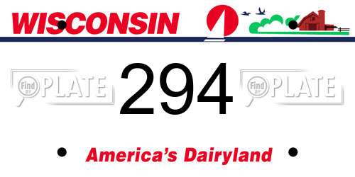 294 Wisconsin License Plate