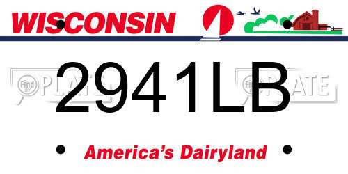 2941LB Wisconsin License Plate