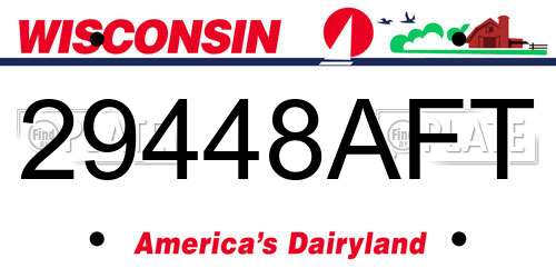 29448AFT Wisconsin License Plate