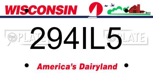 294IL5 Wisconsin License Plate