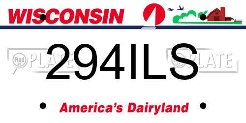 294ILS Wisconsin License Plate