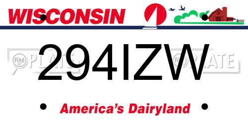 294IZW Wisconsin License Plate