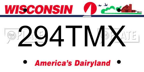 294TMX Wisconsin License Plate