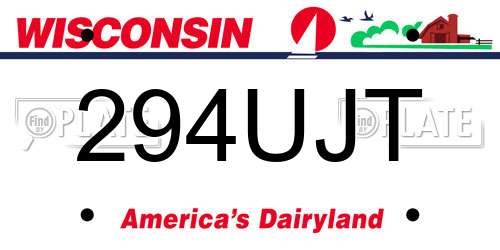 294UJT Wisconsin License Plate