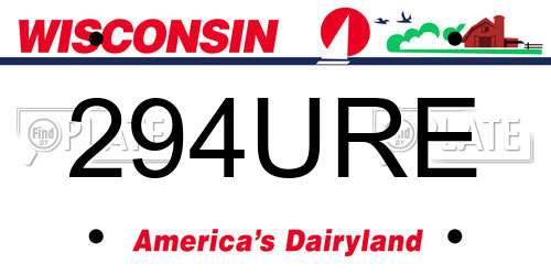 294URE Wisconsin License Plate