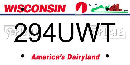 294UWT Wisconsin License Plate