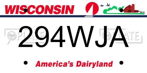 294WJA Wisconsin License Plate