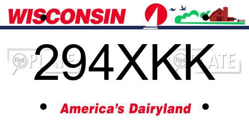 294XKK Wisconsin License Plate