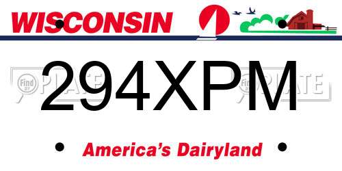 294XPM Wisconsin License Plate