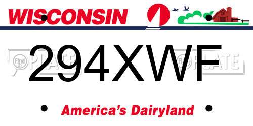 294XWF Wisconsin License Plate