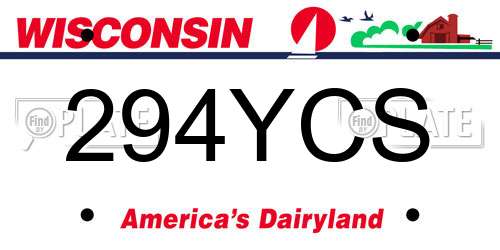 294YCS Wisconsin License Plate