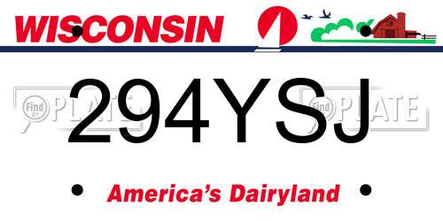 294YSJ Wisconsin License Plate