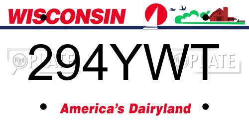 294YWT Wisconsin License Plate
