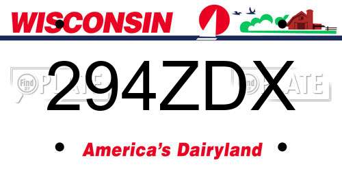 294ZDX Wisconsin License Plate