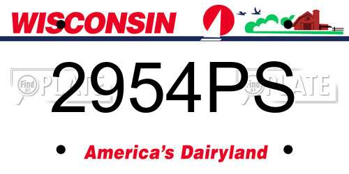 2954PS Wisconsin License Plate