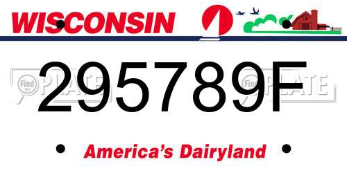 295789F Wisconsin License Plate
