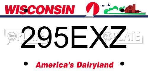 295EXZ Wisconsin License Plate