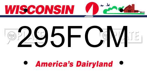 295FCM Wisconsin License Plate