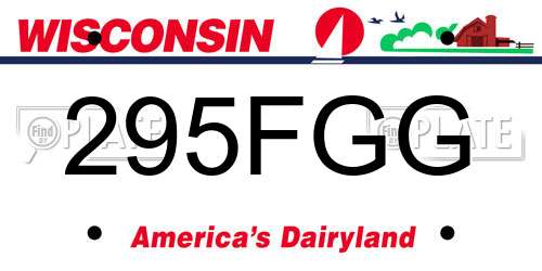 295FGG Wisconsin License Plate