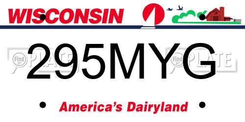 295MYG Wisconsin License Plate