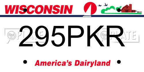 295PKR Wisconsin License Plate