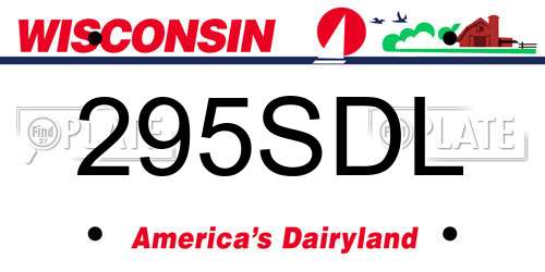 295SDL Wisconsin License Plate